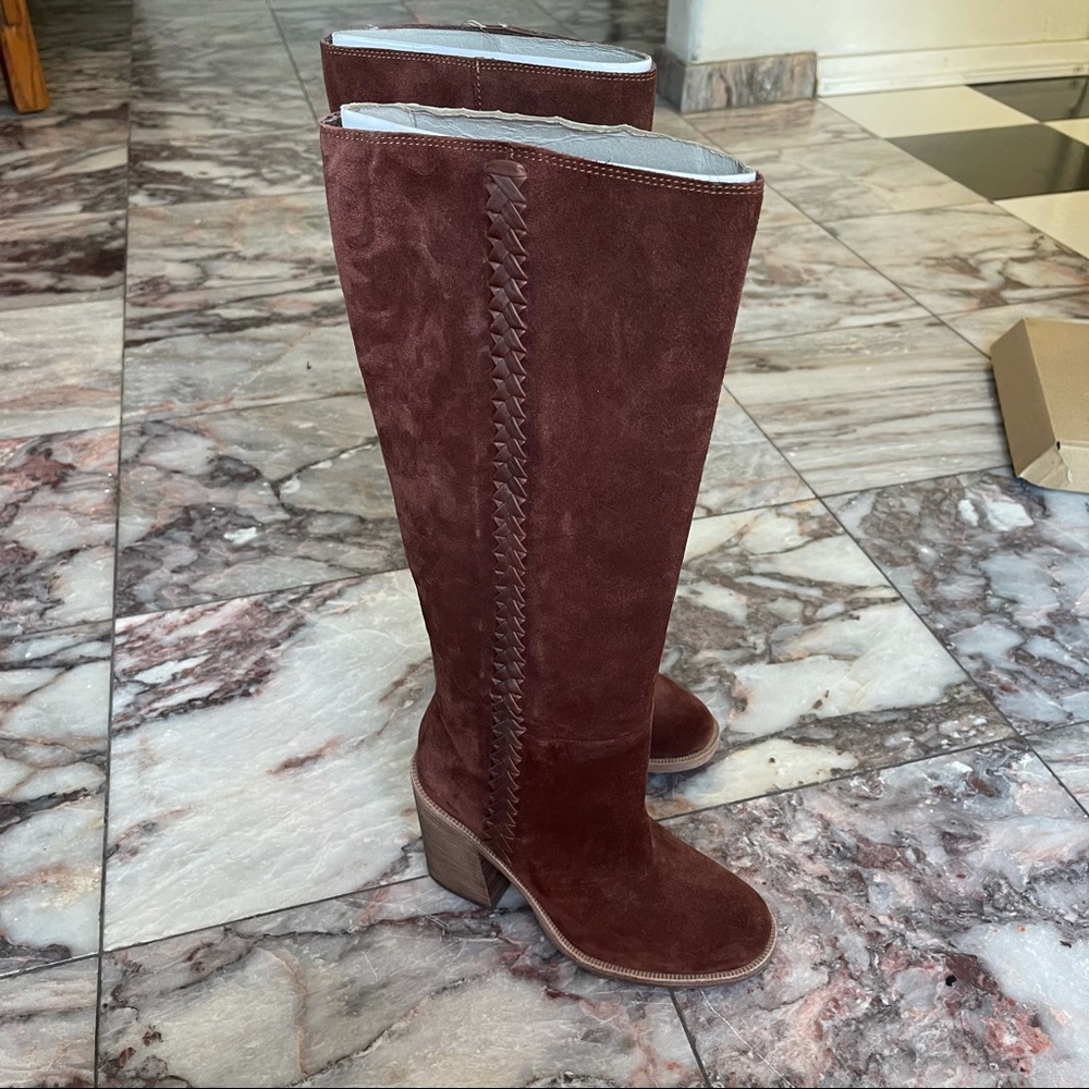 New Ugg Australia Maeva Mahogany Suede Heeled Boots Size 5 - Picture 6 of 10